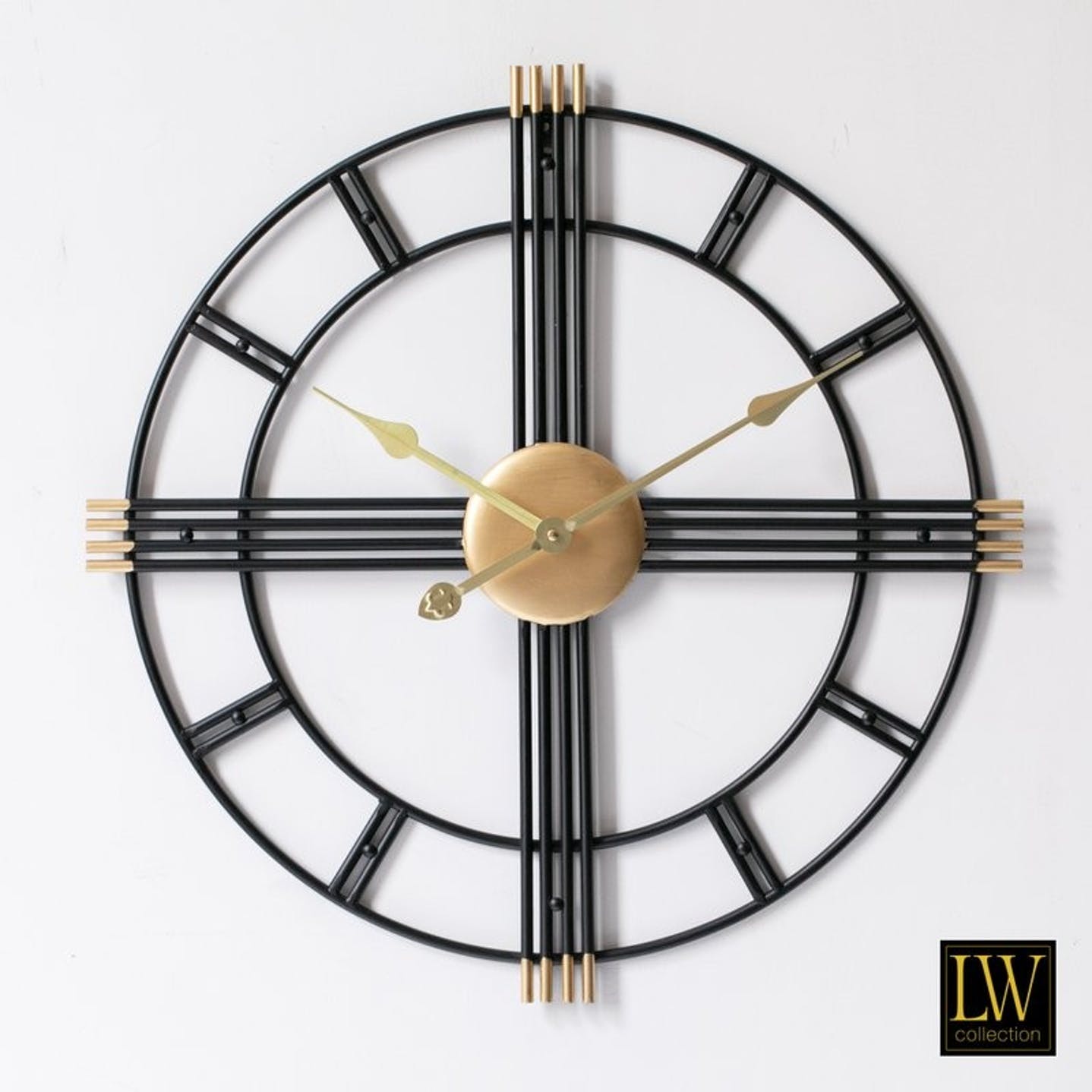 60cm Black Industrial style Clock